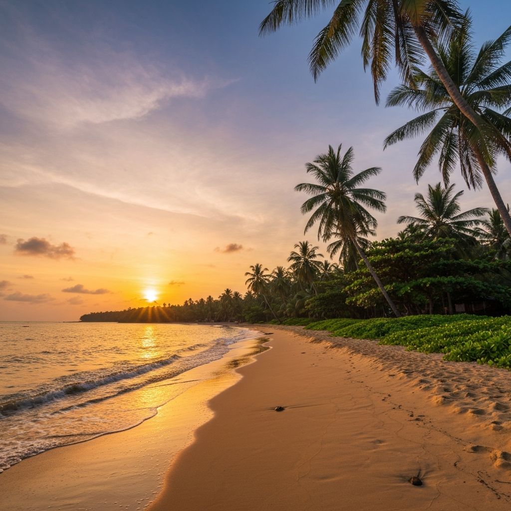 Thiruchendur beach sunset